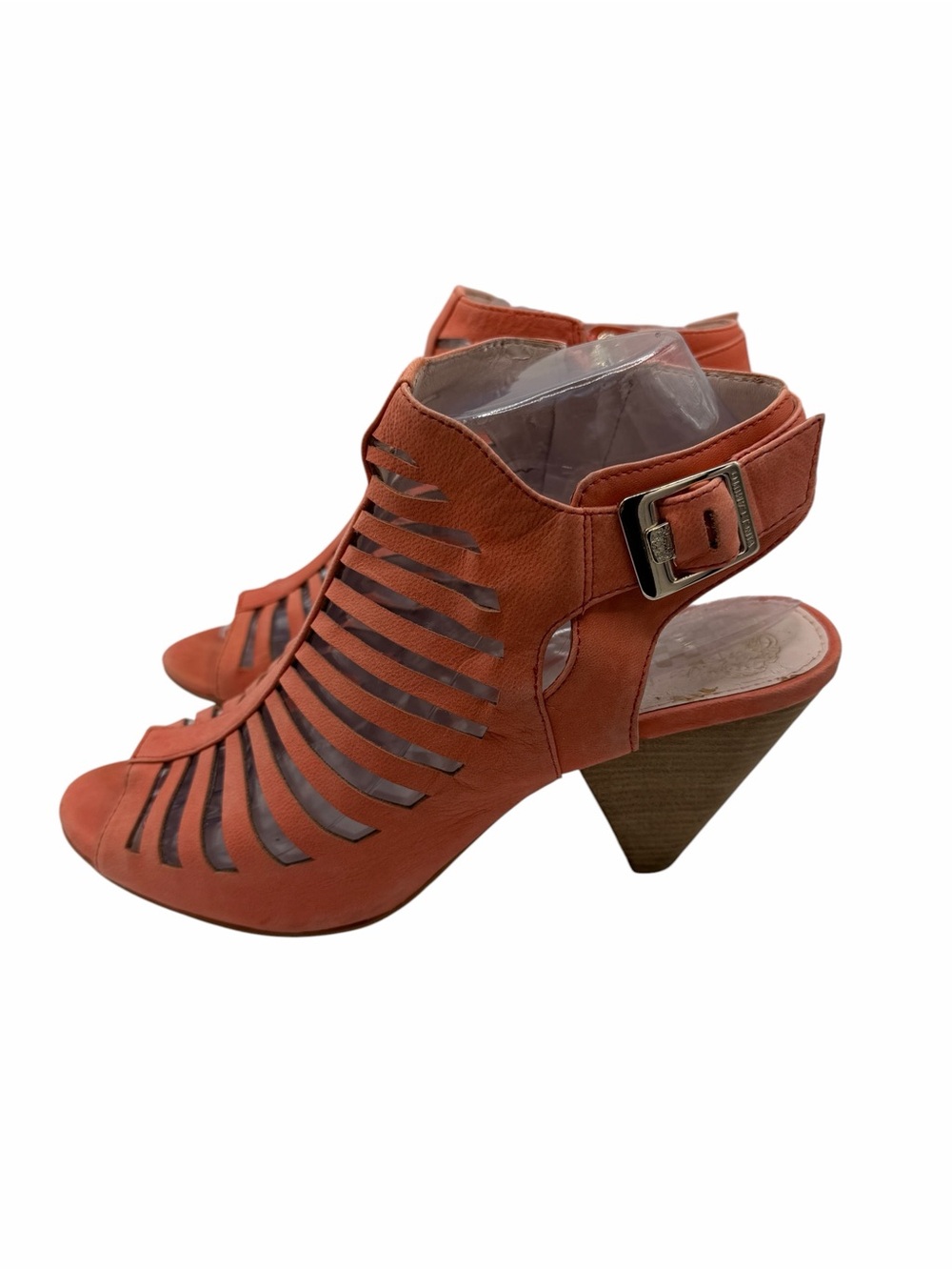 Vince Camuto Emiliana Coral Cutout Peep-Toe Cone Heel Sandals - Size 8